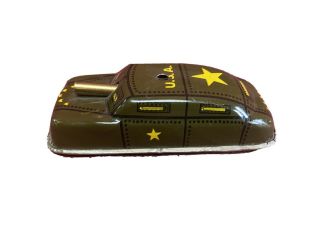 Vintage Tin Toy Usa Army Military Machine Gunner Car