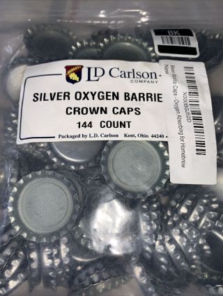 144 Silver Homebrew Beer Bottle Crown Caps Home Brewing Pry Off