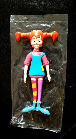 Vintage 1997 Pippi Longstocking Movie Promo Figure Animated Film Toy Doll
