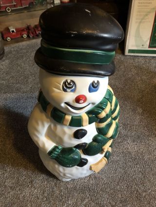 Vintage Grand Venture Christmas Snowman Blow Mold Lawn Decoration Lights Up 38 "