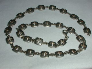 Vintage Rlm - Robert Lee Morris Sterling Silver Cut Out Link Necklace - 17 1/2 "