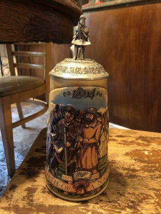 1994 Miller Lewis And Clark Expedition Beer Stein With Lid