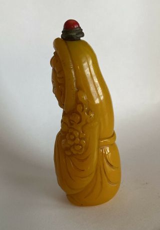 Chinese Hand Carved Shoushan Stone Snuff Bottle Chinese Character 3.  5” High 2