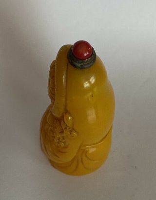 Chinese Hand Carved Shoushan Stone Snuff Bottle Chinese Character 3.  5” High 3