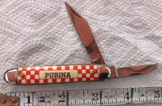 Vintage Bayes Usa Purina Advertising Pocket Knife 2 Blade