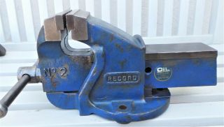Vintage Record No.  2 Heavy - Duty Bench Vice Vise,  Jaws 3.  5 ",  10.  1 Kg Approx