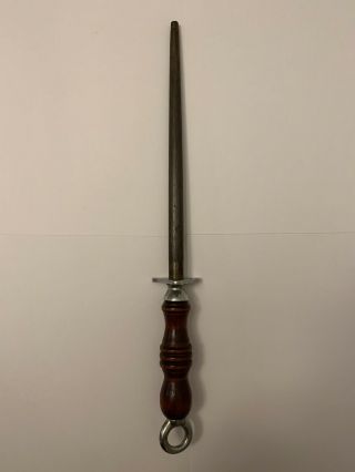 Vintage Case Xx Knife Sharpener Honing Rod,  Wooden Handle Steel Rod 16.  5”