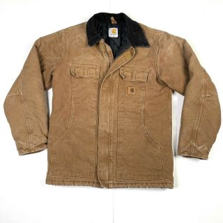 Vintage Carhartt Arctic Lined Jacket Work Chore Canvas Coat Mens Medium
