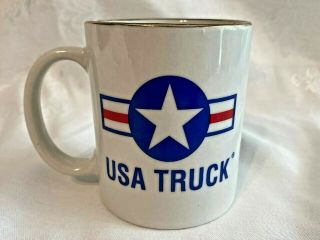 Vintage Usa Truck Trucking Company Ceramic Coffee Mug Cup W/ Dual Logos
