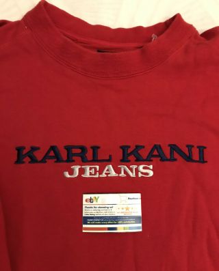 Karl Kani Vintage Crewneck Heavy Sweatshirt Big Logo Size XL 2