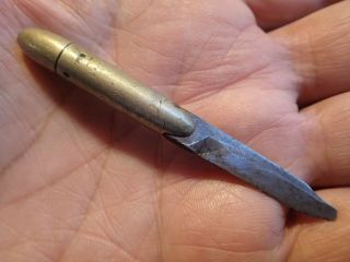 7.  5 Cm / 2.  9 Inch Bullet Handle Knife Puukko Finland Finnish Wwii Trench Art