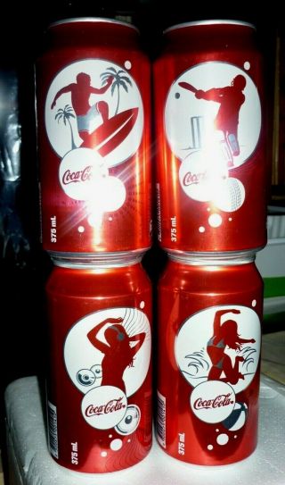 Collectable Coca Cola Cans: Set Of 4  Summer Set 2010  375ml Cans