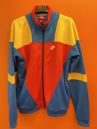 Vintage Nike Retro Designer Colourful Jacket / Tracksuit Top Sz Medium
