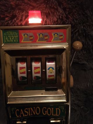 Vintage Toy Golden Jackpot 25 Cent Slot Machine Bank Waco Collectible.
