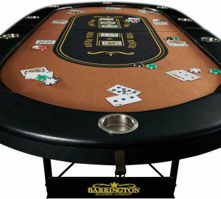 10 - Players Felt Top Poker Table Folding Portable Party Casino Game Texas Hold Em
