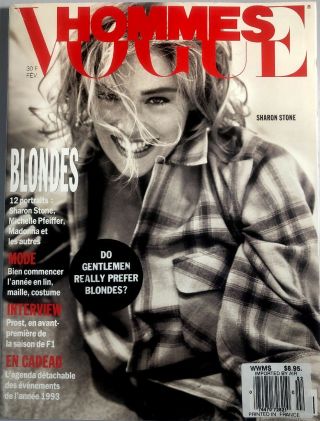 Vtg Vogue Hommes 1993 Madonna Alain Prost Ellen Von Unwerth Sharon Stone Paris