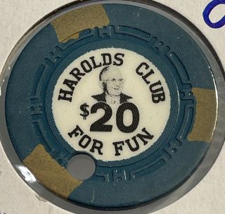 1959 Harolds Club $20 Casino Chip Reno Nevada 3.  99