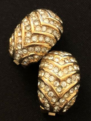 Vintage French Couture Christian Dior Rhinestone Earrings Timeless Classic