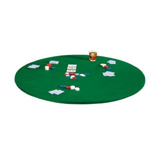 Fitted Round Elastic Edge Solid Green Felt Table Cover For Poker Puzzles Boar.