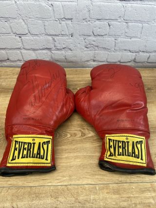 Vintage Everlast 12 Oz Boxing Gloves (red) - Signed By Rob Calloway Pro Boxer