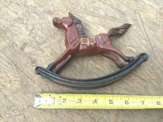 Vintage Cast Iron Metal Rocking Horse Unique Figurine Decor Made In Taiwan