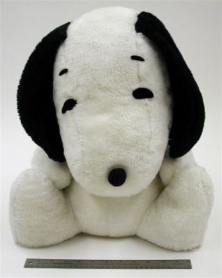 Huge Vintage Knickerbocker Snoopy Sitting Stuffed Animal Plush Toy Jumbo - Cute