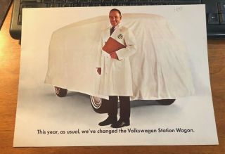 1968 Vw Volkswagen Van Bus Sales Brochure Booklet Poster Color Chart