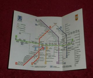 Berlin U - Bahn Bvg Rapid Transit Network Train Routes Map Brochure April 1975