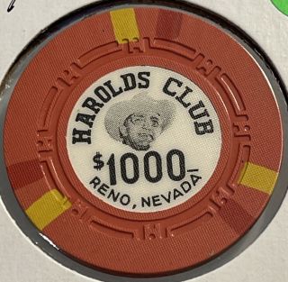 1957 Harolds Club $1000 Casino Chip Reno Nevada 3.  99