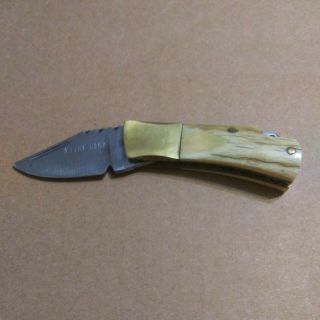 Handmade Wayne Beck Stag Handle W/file Work Folding Pocket Knife - 2 5/16 " Closed