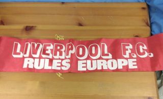 Liverpool Fc Vintage Scarf Liverpool Rules Europe European Cup Winners 1977