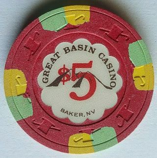 $5 Great Basin Casino - Battle Mountain Nevada Casino Chip