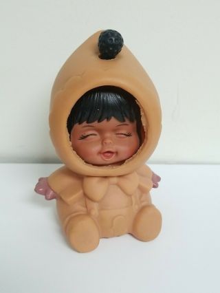 Vintage 1950’s Baby Eskimo Doll With 3 Changing Faces Rubber Toy Inuit Hong Kong