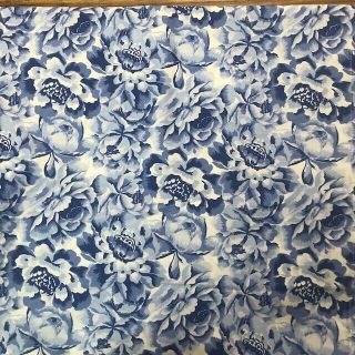 Laura Ashley Shower Curtain Palace Garden Blue/white Floral Gorgeous English Vtg
