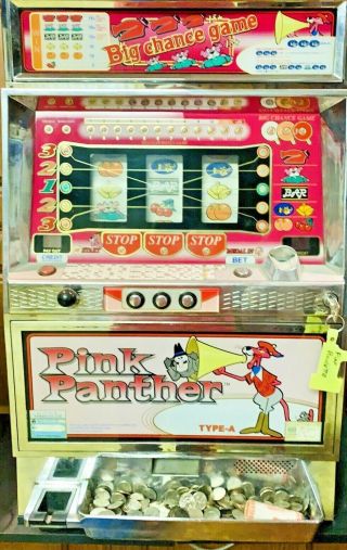 Vintage 1995 Yamasa Pink Panther Pachislo Type A Slot Machine With Key