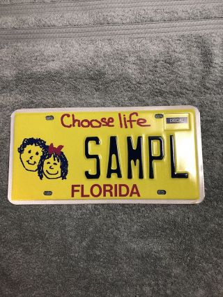 Florida Choose Life Sample License Plate Right To Life