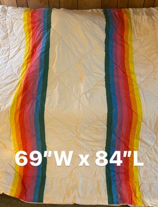Vintage 80s Wamsutta Rainbow Pride Queen Size Comforter Blanket