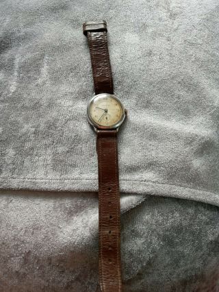 Vintage Silver Trench Mens Watch Military Style 1940 