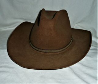 Vintage John B.  Stetson Cowboy Hat 4x Beaver Size 7 1/8 Chocolate Brown