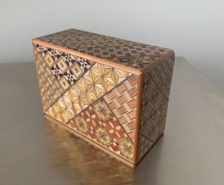 Japanese Yosegi Puzzle Box Samurai Wooden Secret Trick Box,  Handmade,  御土産