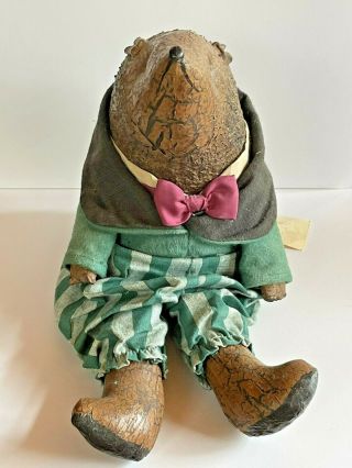 Vintage Handmade Judy Wachlin Animal Doll Hedgehog Collectible Woodland Creature