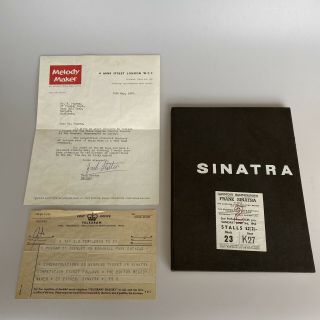 Vintage Frank Sinatra Concert Ticket 1962 With Telegram,  Letter And Book