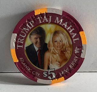 Donald Trump Taj Mahal Commemorative Casino Chip Pamela Anderson