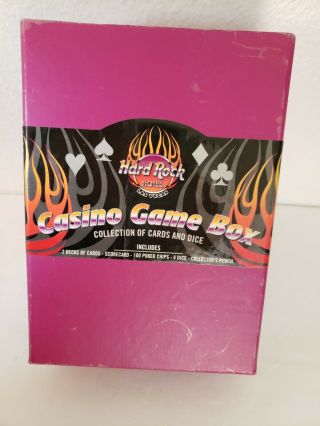 Hard Rock Hotel Las Vegas Casino Game Box Cards Chips Dice Souvenir Gift