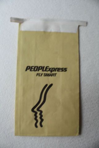 Vintage Air Sickness Bag Peoplexpress Airlines