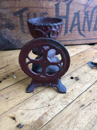 K17 Miniature Antique Cast Iron Childs Coffee Grinder Toy Arcade 3