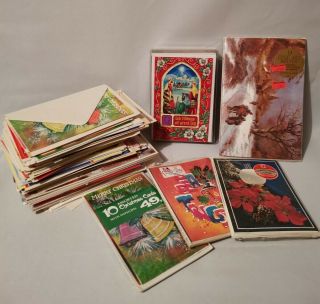 Rare Find - Vintage 1960s 70s 80s Big Christmas Card Bundle / Joblot - All