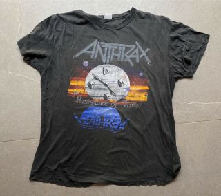 Vintage Anthrax Band Europe Tour T Shirt 1990 Persistance Of Time Xxl