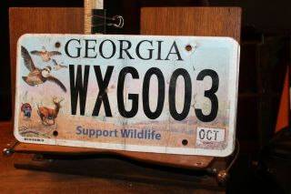 2017 Georgia License Plate Support Wildlife Wxg003 Very Rough Creased