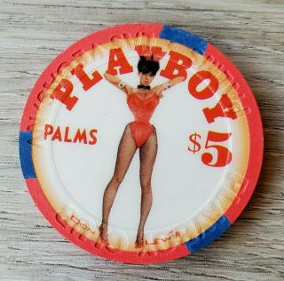 $5 Las Vegas Palms Playboy Don Lewis Red Suit Casino Chip - Uncirculated